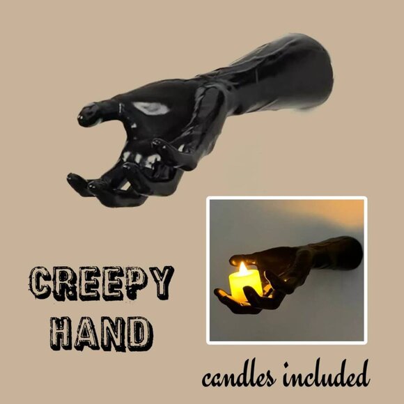 Life-Sized Wall-Mounted Spooky Hands with Candles – 3X - Picture 3 of 10
